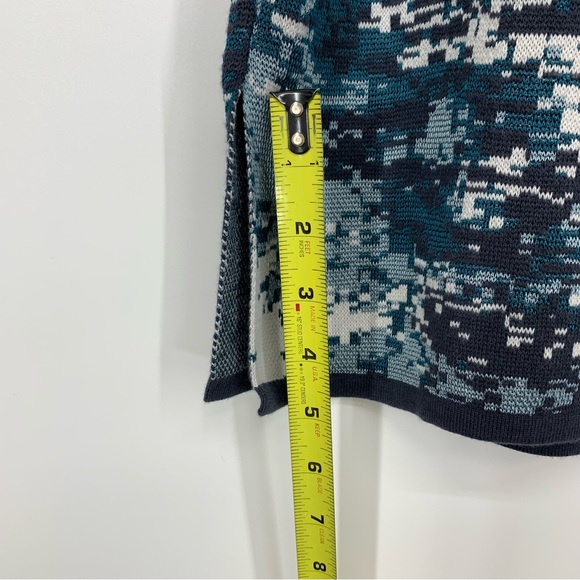 Marla Wynne Pixelated Abstract Sleeveless Knit Tank Slit Hem Crew To Scoop Neck - Picture 16 of 16